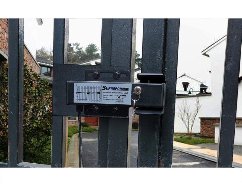 Supreform Universal 12VDC(NOT 24VDC) Outdoor Automatic Electric Gate Lock for Swing Gate Opener Operator Automatic Gate Openers, Fail Secure Gate Lock, UL Listed Cable - Image 2